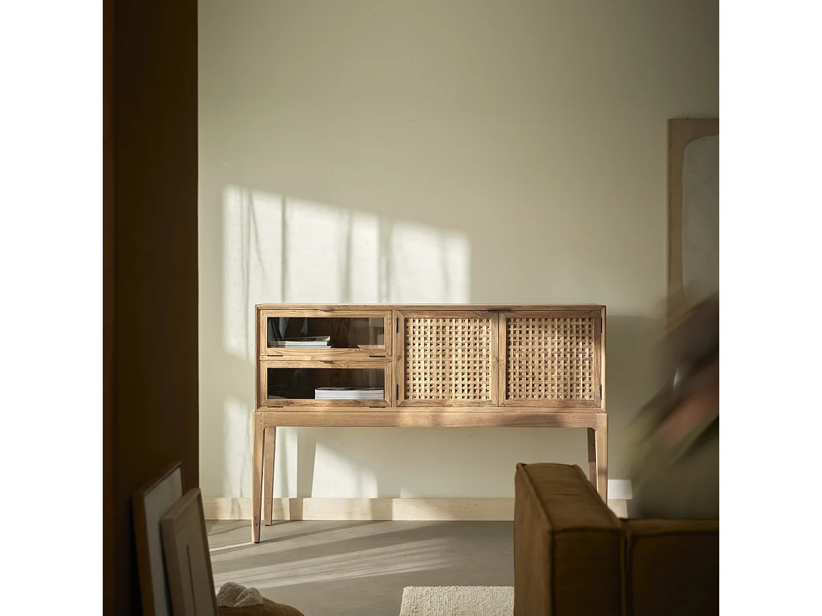 Anrichte aus massivem recyceltem Teakholz 150 cm Tridi