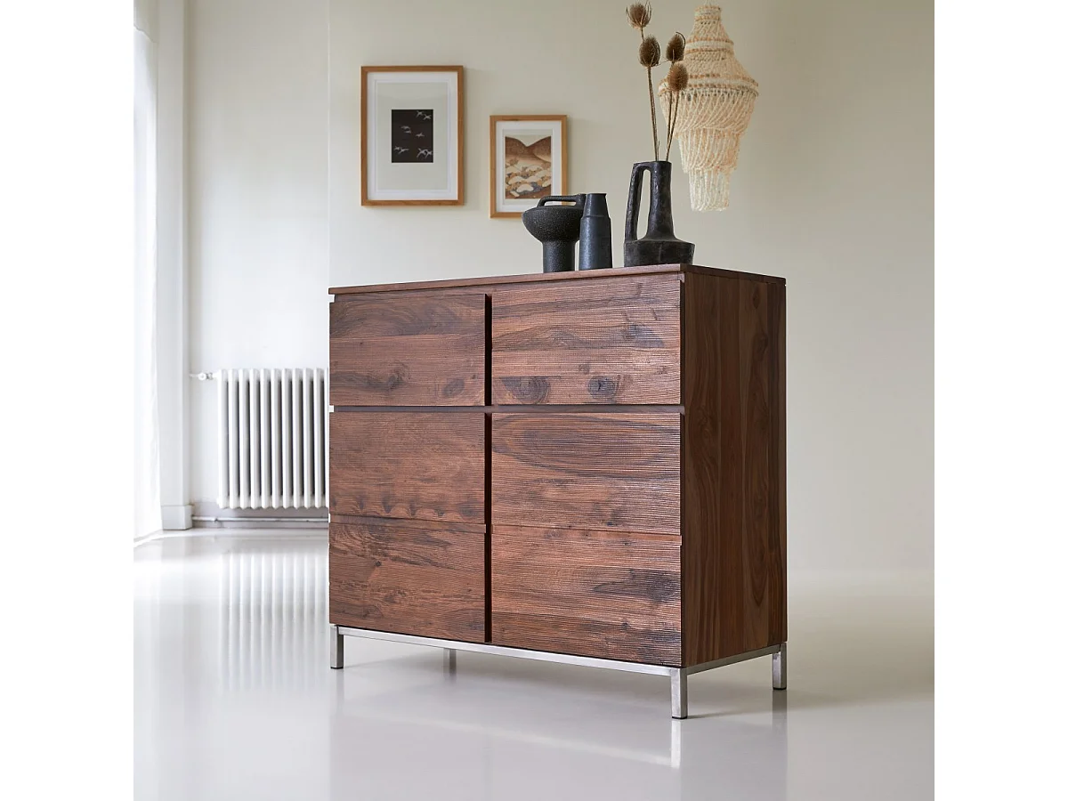 Buffet credenza bancone palissandro sheesam massello legno 100cm sala pranzo