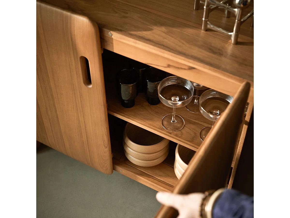 Sideboard Marco aus massivem Teakholz, 180 cm