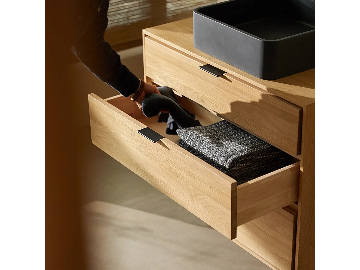 Mobile per il bagno in rovere massello 80 cm Senson