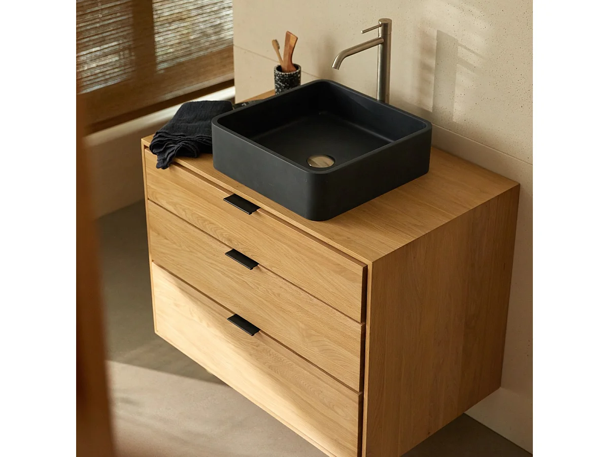 Mobile per il bagno in rovere massello 80 cm Senson