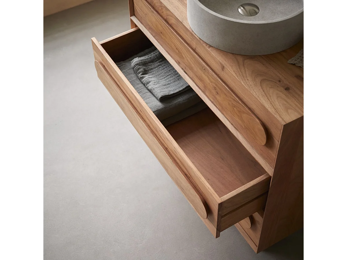 Mobile da bagno in acacia massiccia 90 cm- Olga