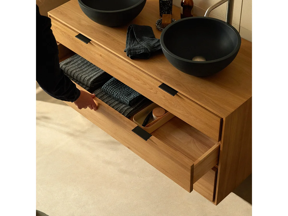 Mobile per il bagno in rovere massello 120 cm Senson