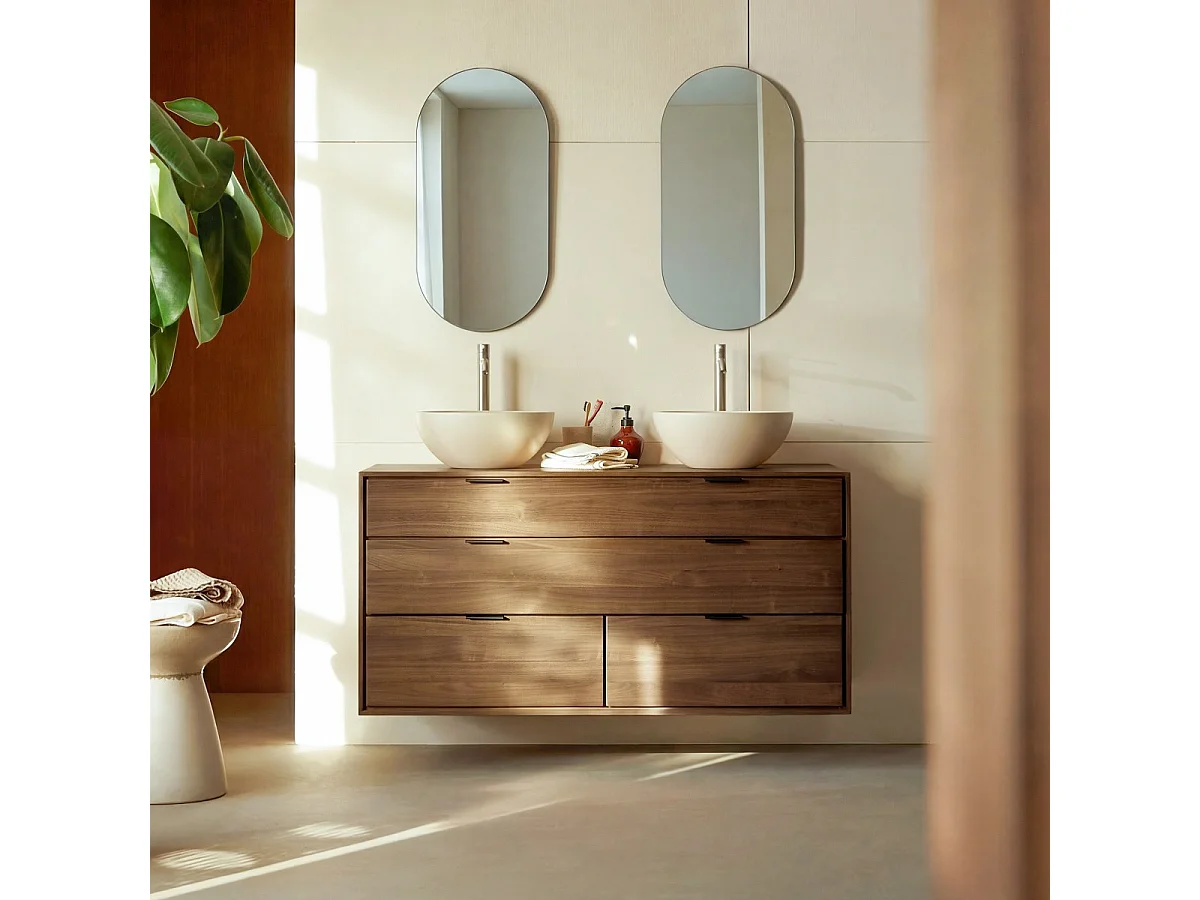 Mobile per il bagno in noce massello 120 cm Senson