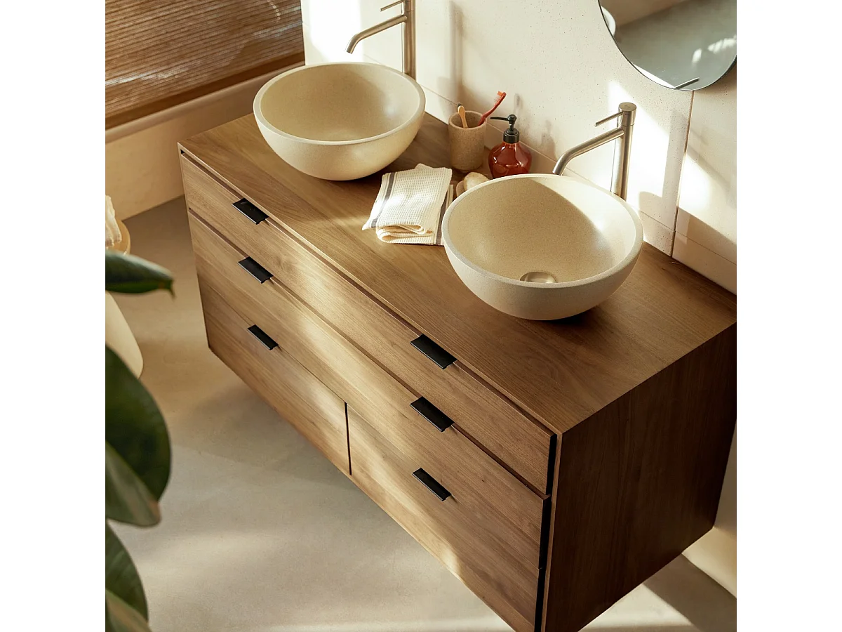 Mobile per il bagno in noce massello 120 cm Senson