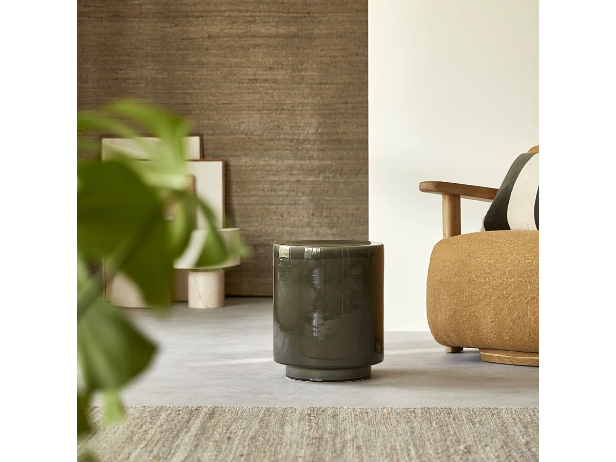 Ablagetisch Thea aus Keramik, grau