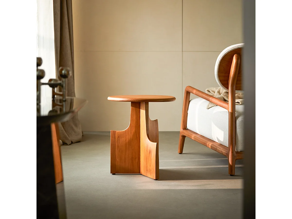 Tavolino laterale in teak massello Sun