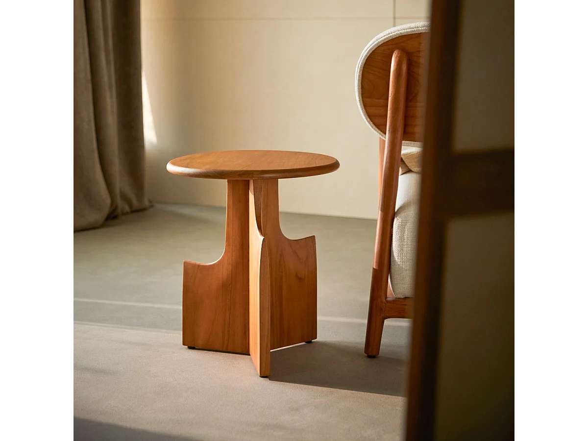 Tavolino laterale in teak massello Sun