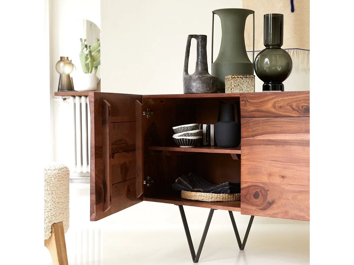 Buffet  in legno massello di palissandro Metric 175cm design Tikamoon