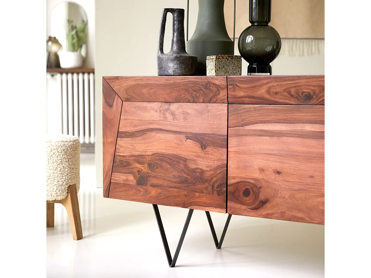 Buffet  in legno massello di palissandro Metric 175cm design Tikamoon