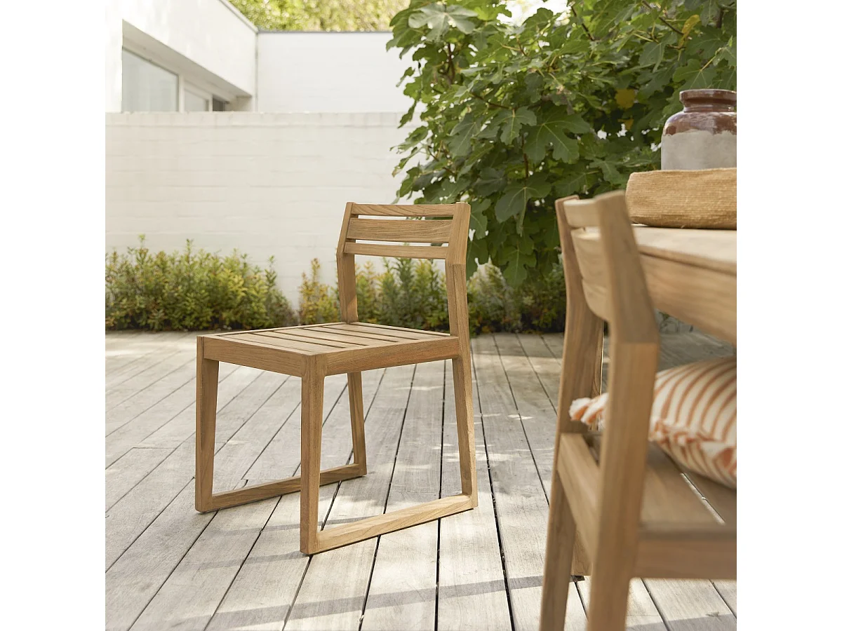 Gartenstuhl aus massivem, recyceltem Teakholz Vasco