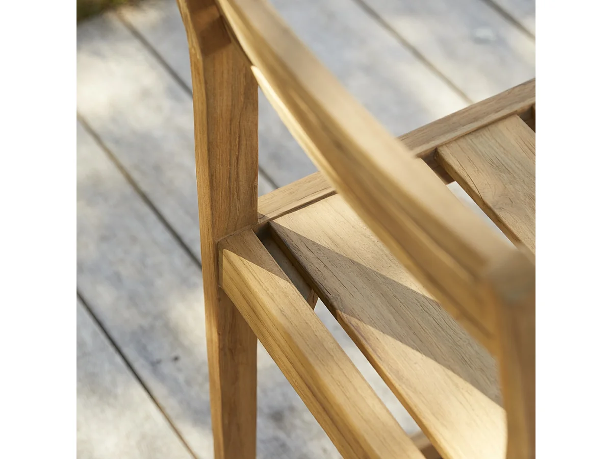 Gartenstuhl aus massivem, recyceltem Teakholz Vasco