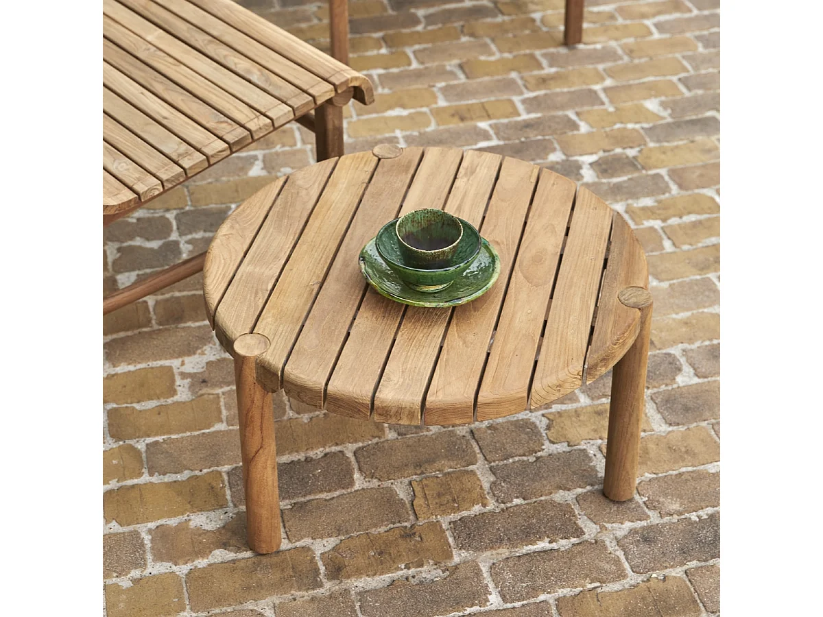 Garten-Couchtisch Hélen aus massivem, recyceltem Teakholz