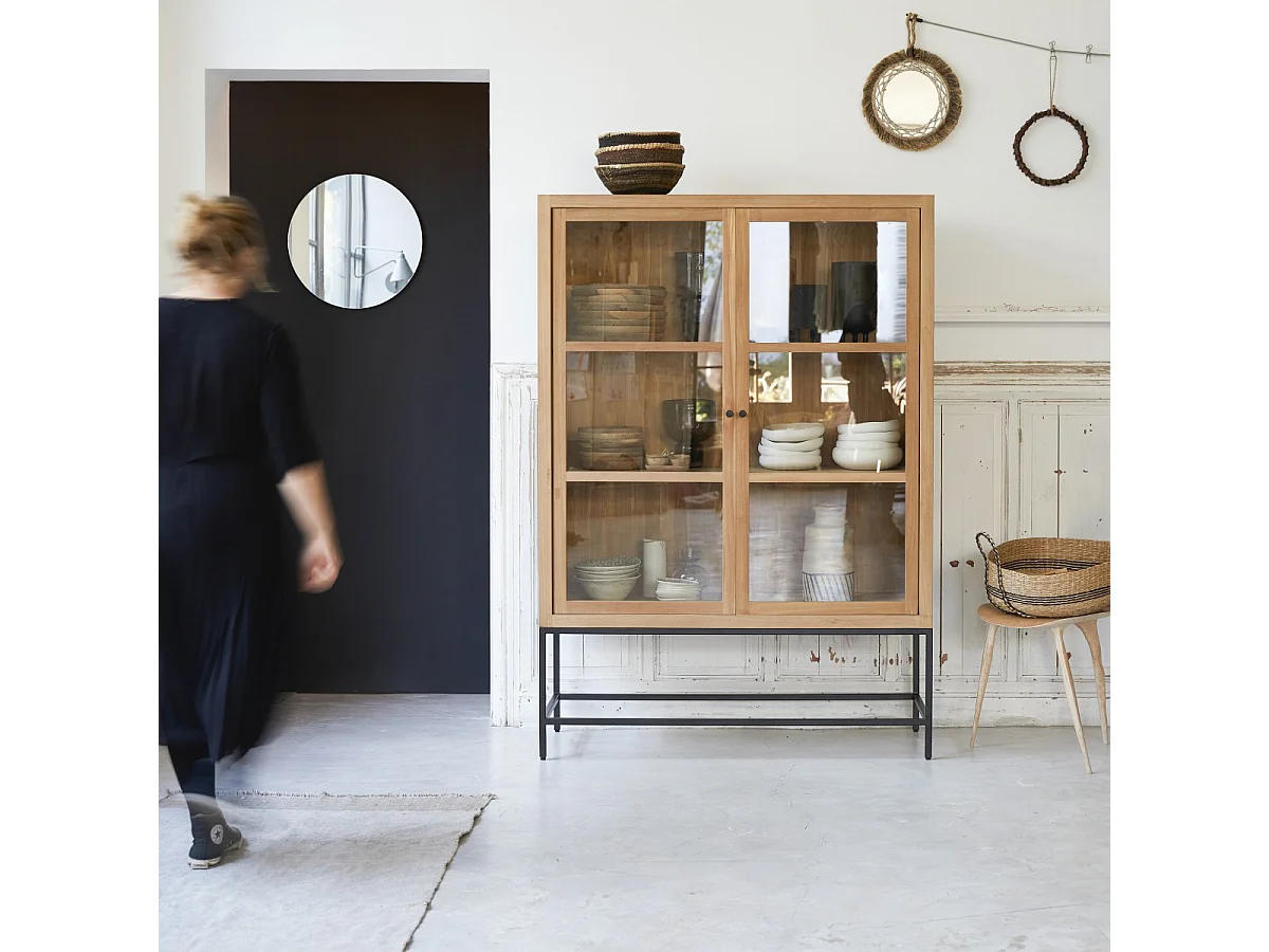 Vetrinetta alta in legno di teak 120 Babeth