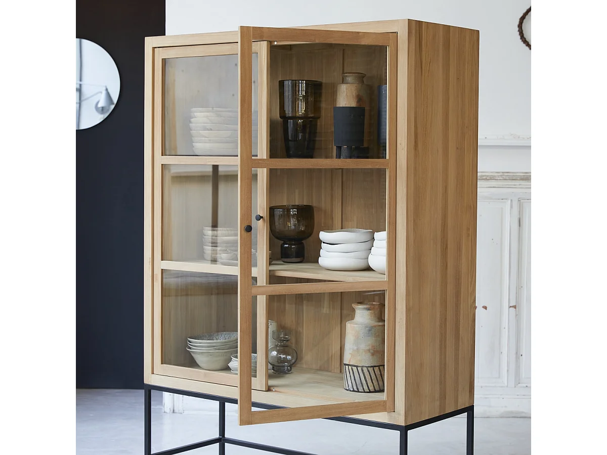 Vetrinetta alta in legno di teak 120 Babeth