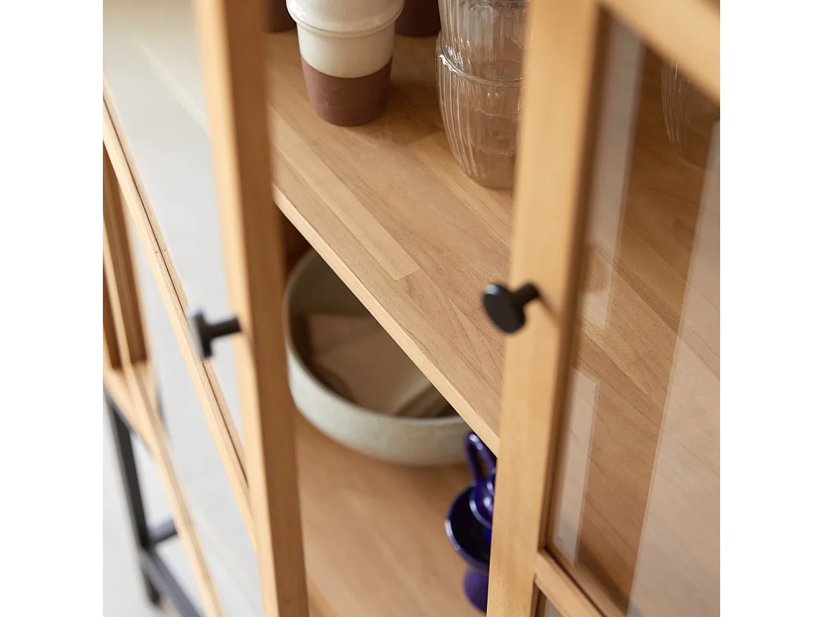 Hohe Teakholz-Vitrine 120 Babeth