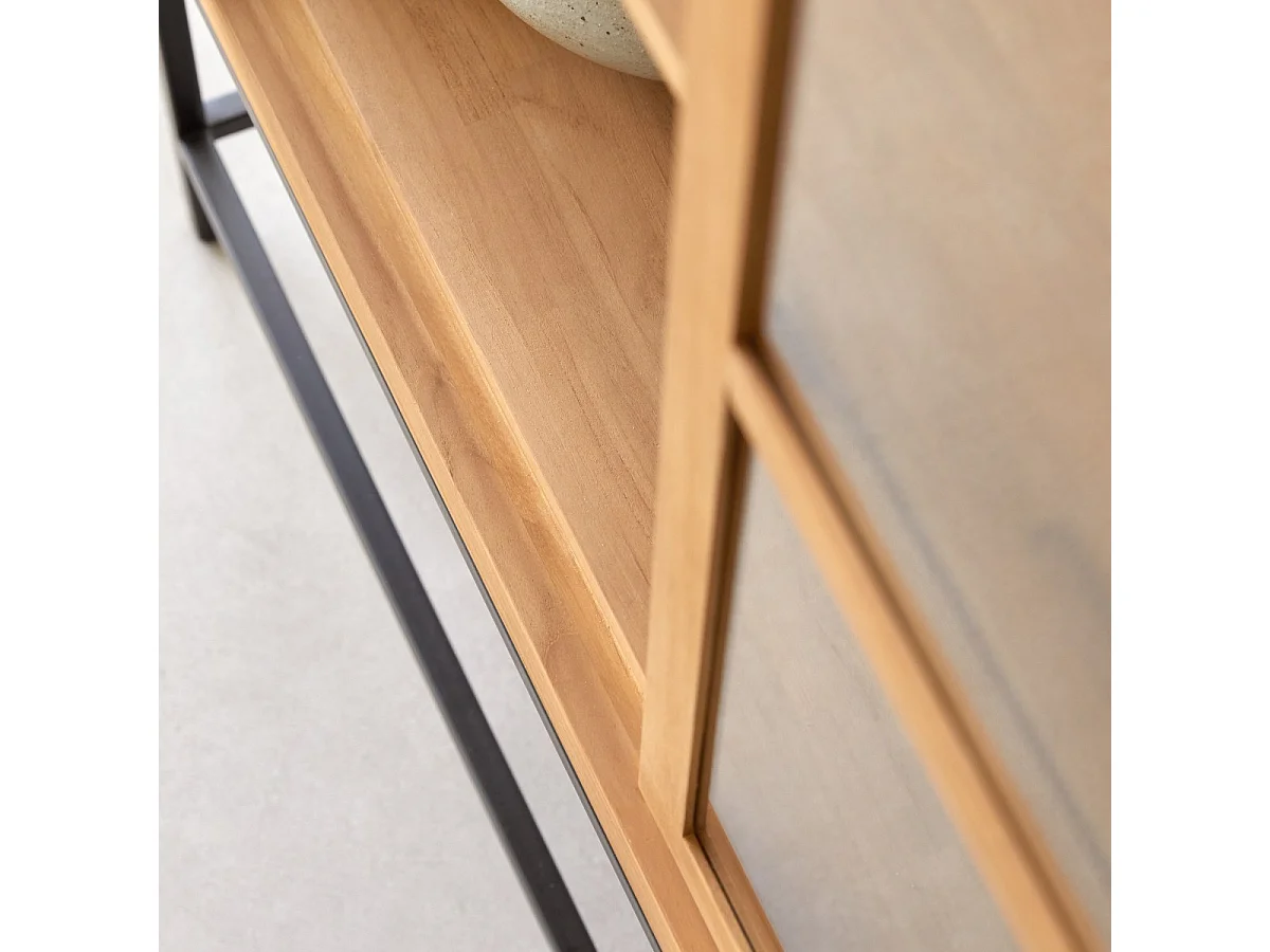 Hohe Teakholz-Vitrine 120 Babeth