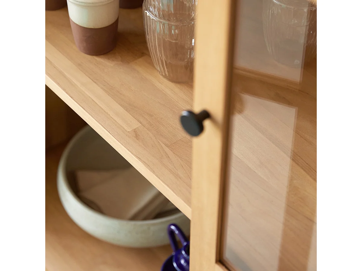 Hohe Teakholz-Vitrine 120 Babeth