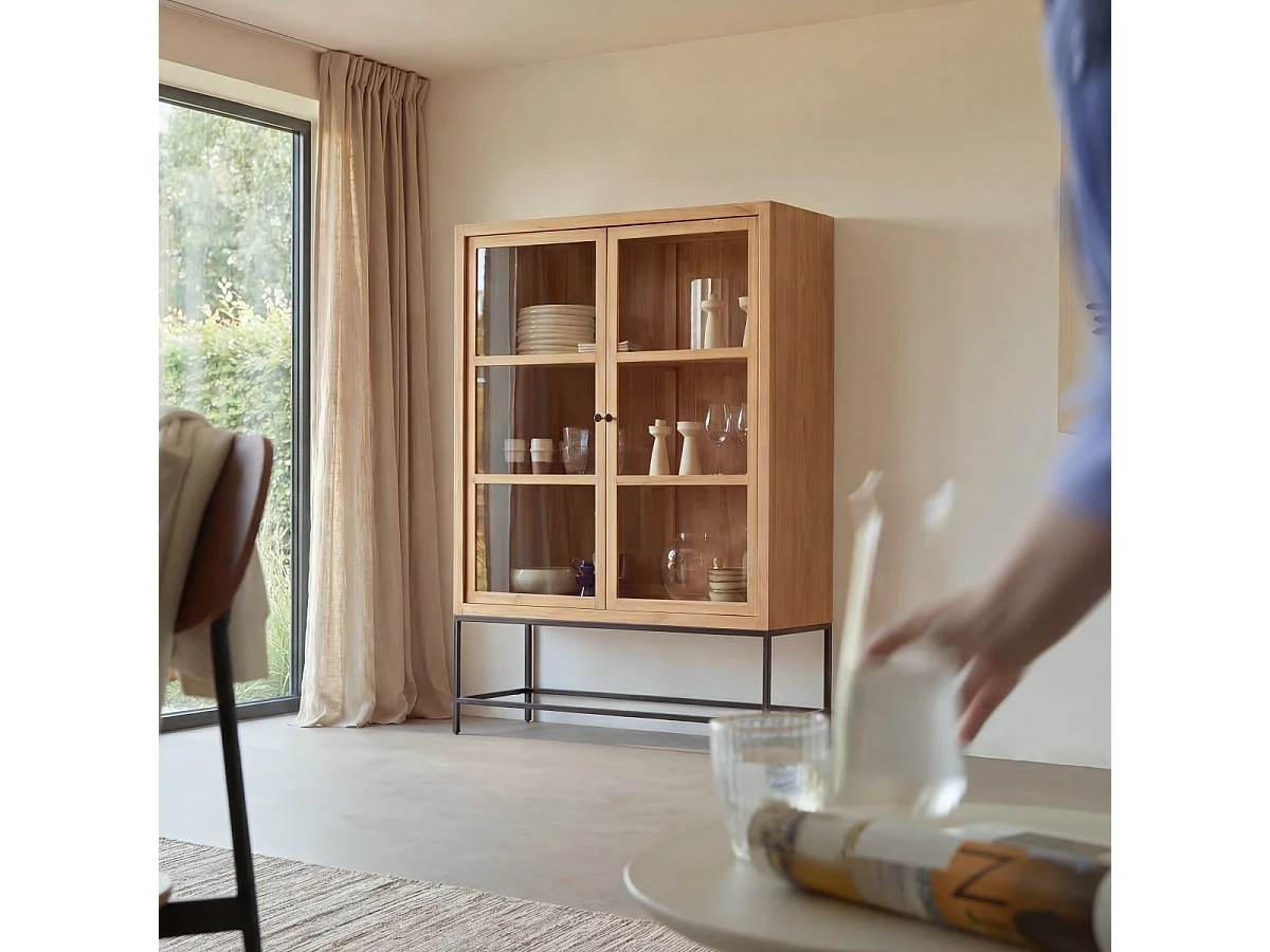 Hohe Teakholz-Vitrine 120 Babeth