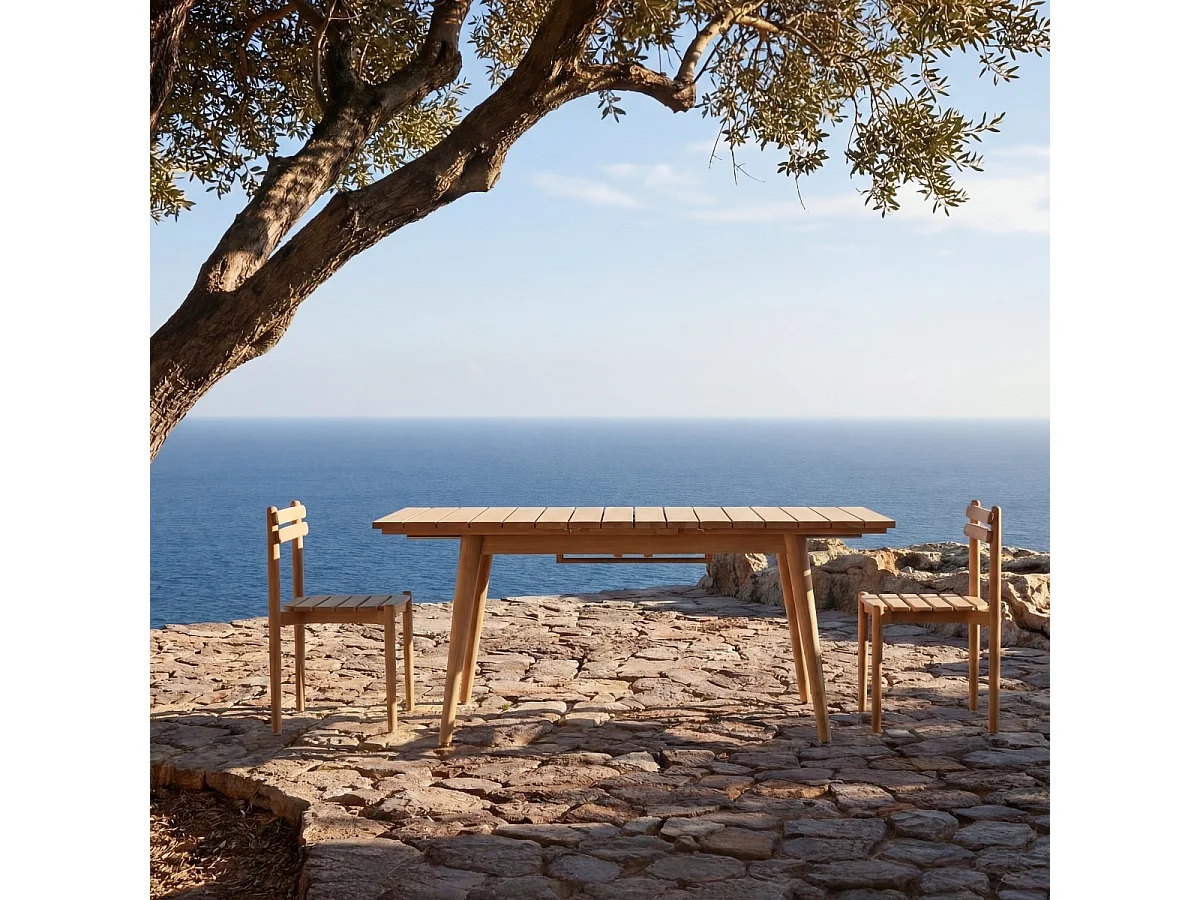 Tavolo da giardino allungabile in teak massello per 6-8 persone Vadim