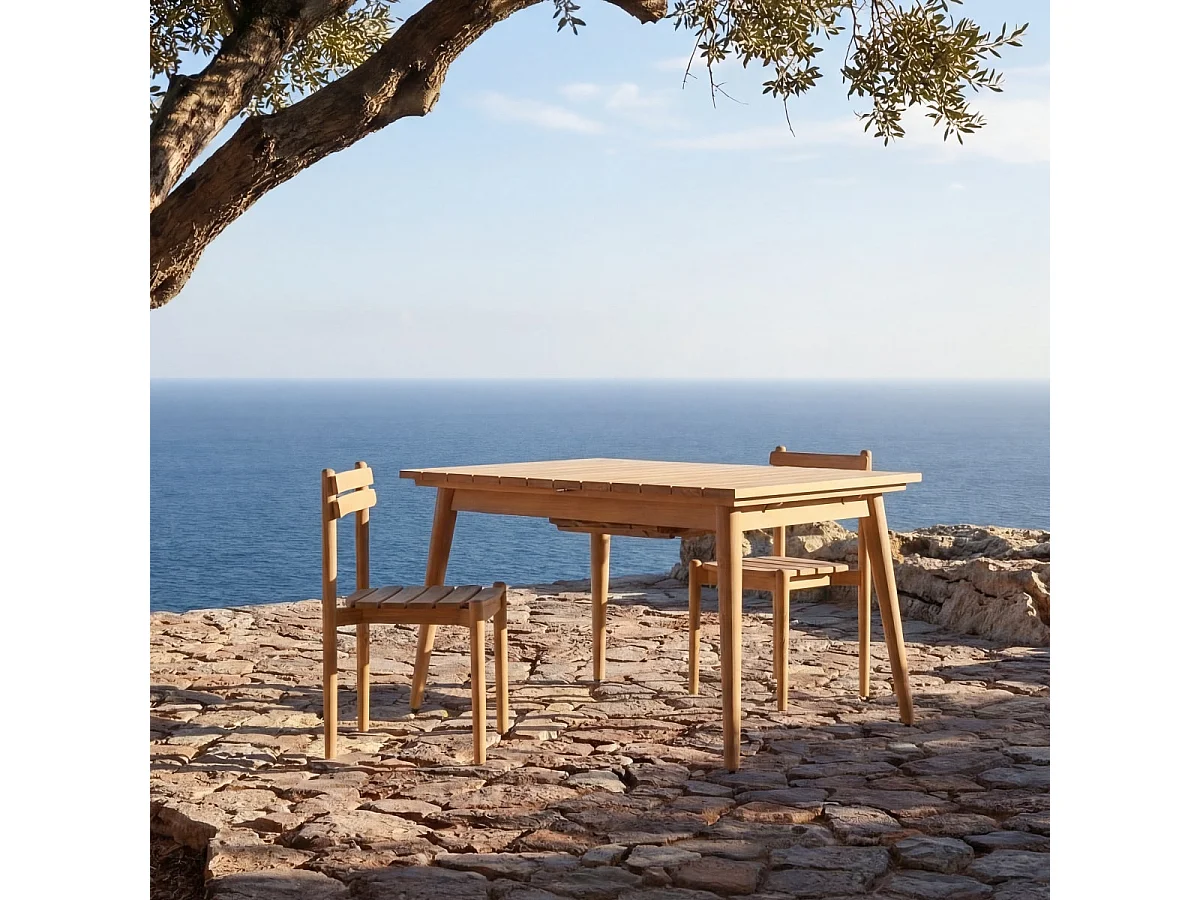 Tavolo da giardino allungabile in teak massello per 6-8 persone Vadim