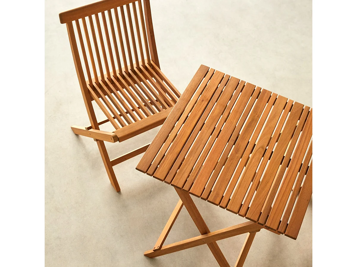 Bistro - Outdoor Gartenmöbel Set aus massiver Akazie, 2 Plätze