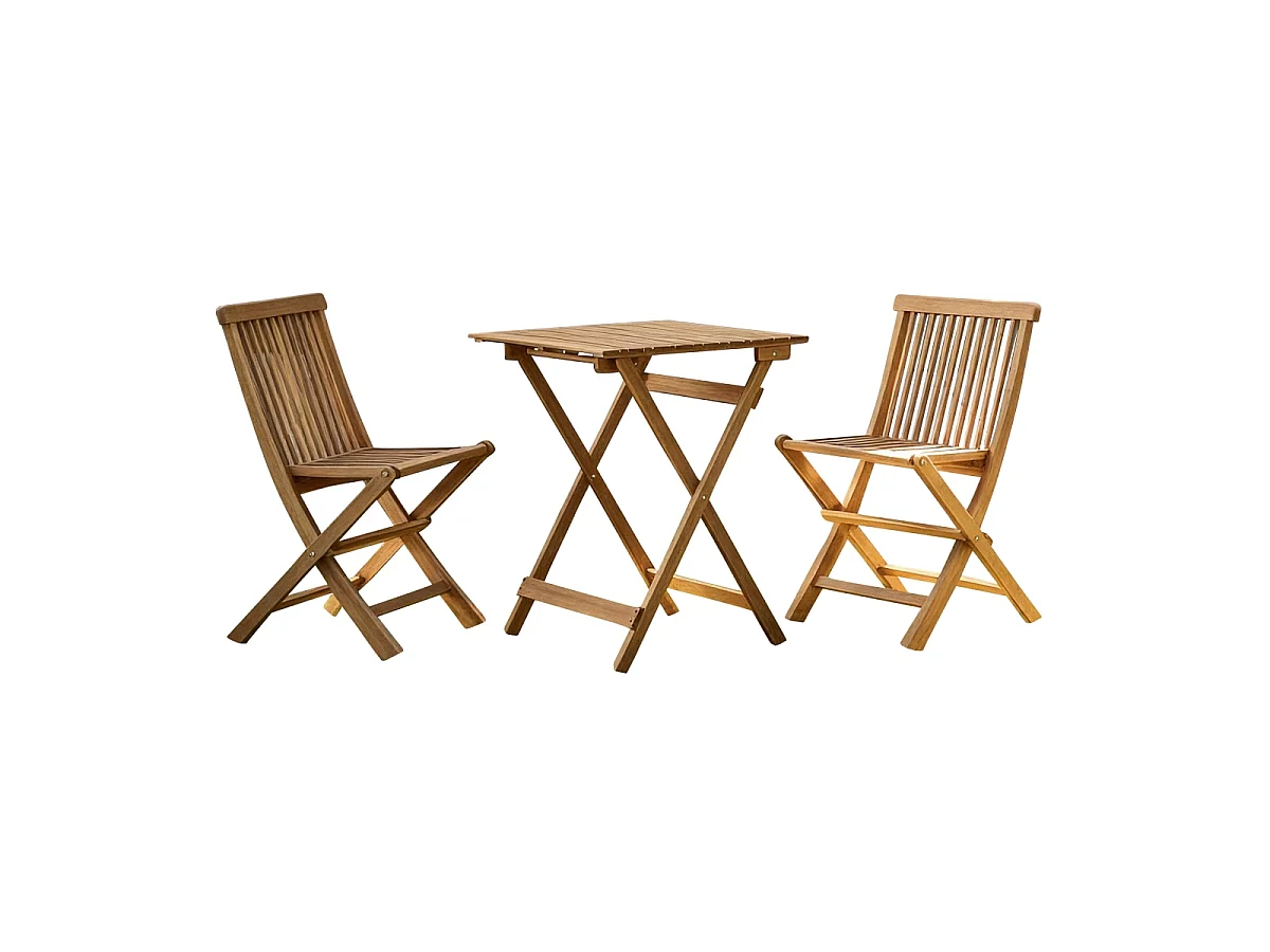 Bistro - Outdoor Gartenmöbel Set aus massiver Akazie, 2 Plätze