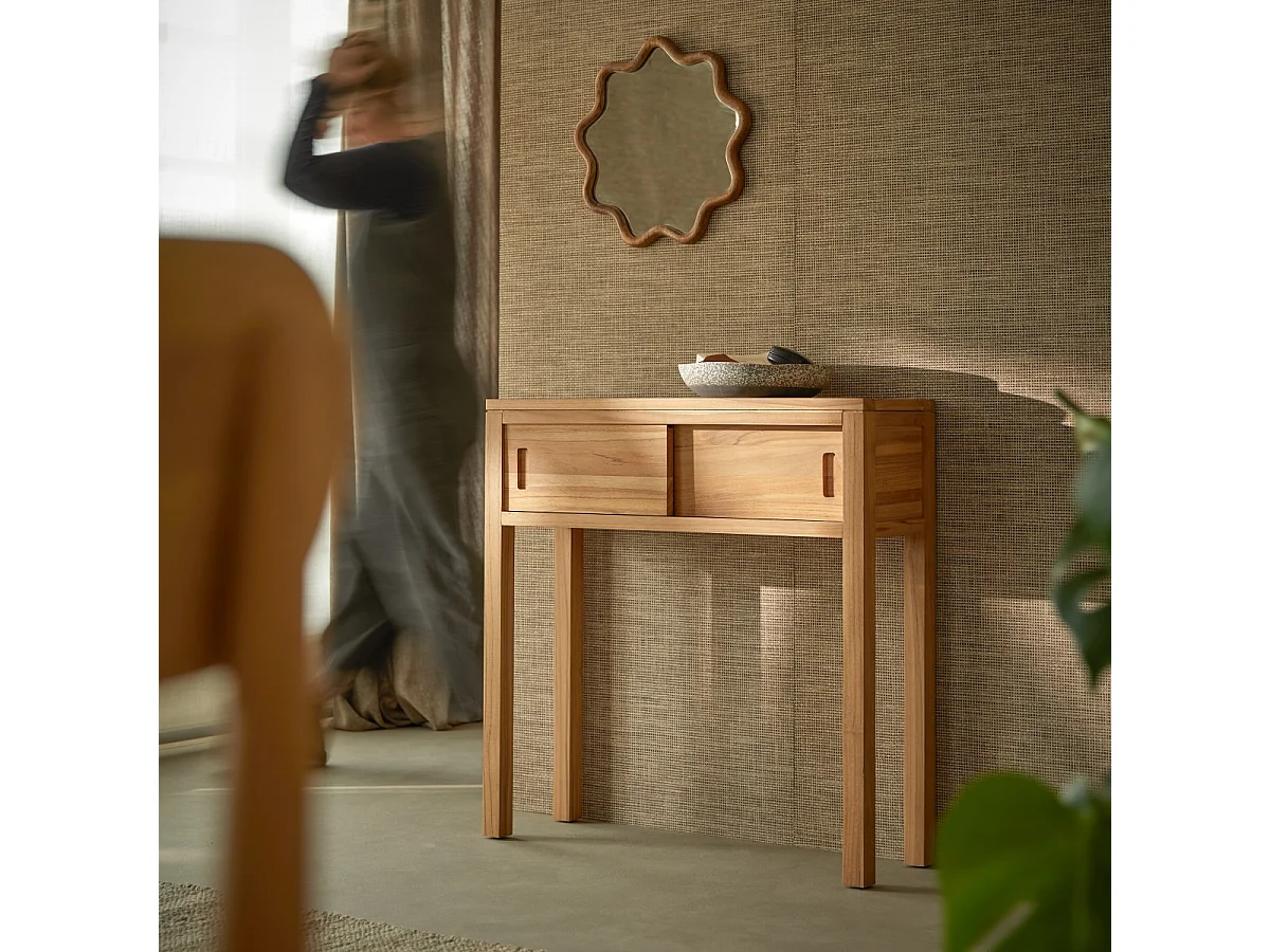 Konsole aus massivem Teakholz 80 cm Anton