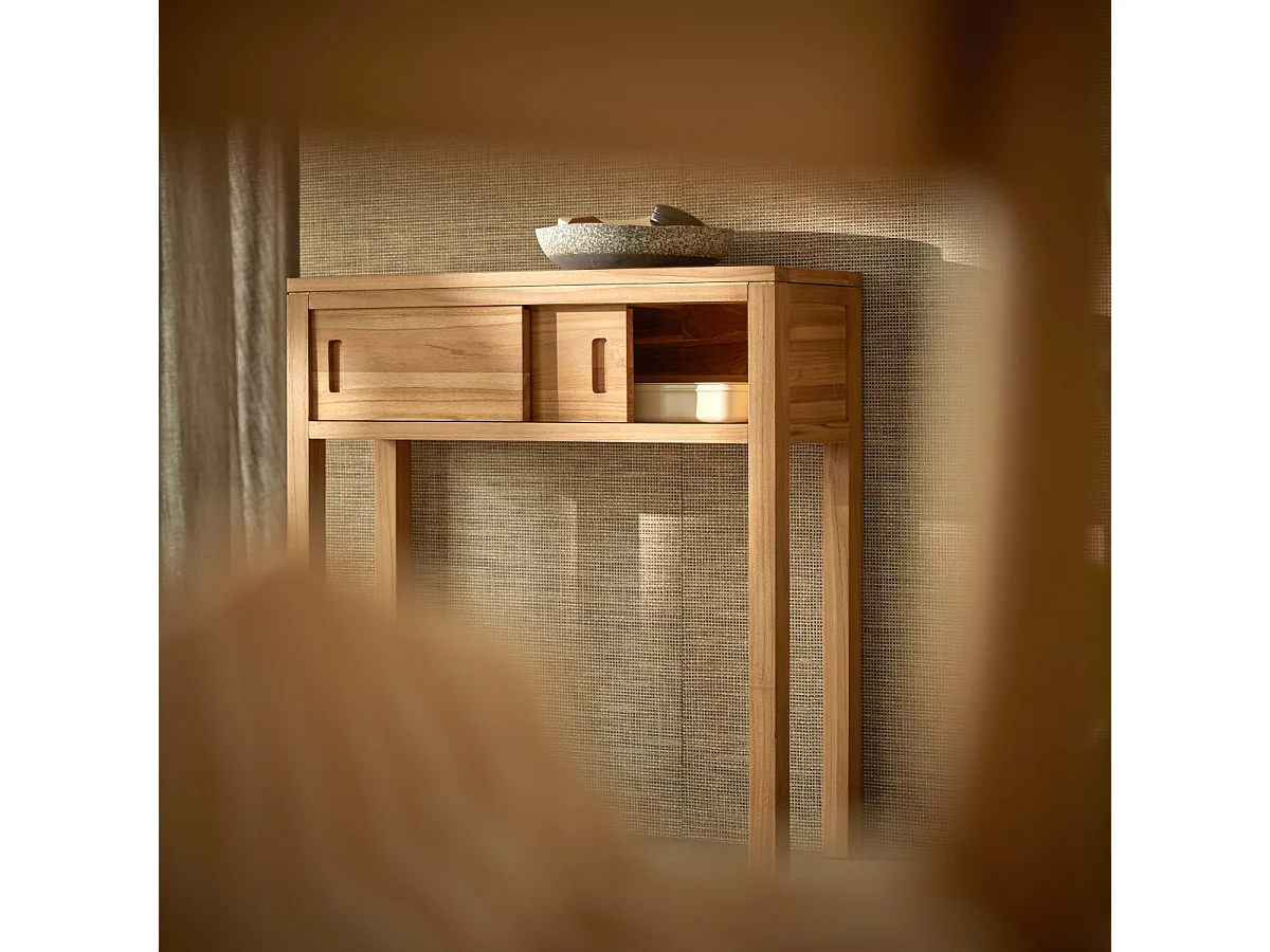 Konsole aus massivem Teakholz 80 cm Anton