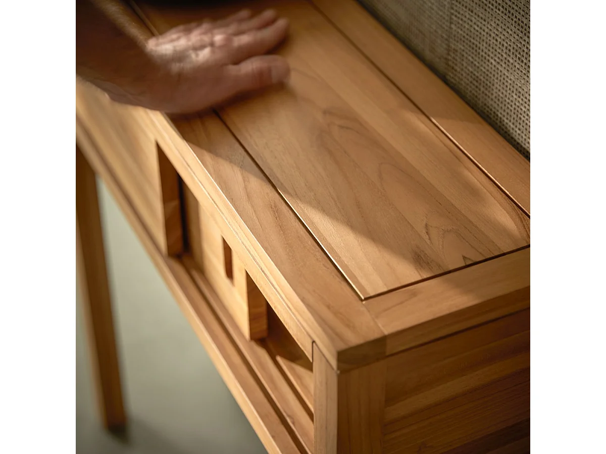 Konsole aus massivem Teakholz 80 cm Anton