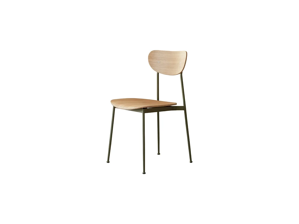 Lilo - Chaise en frêne et métal vert