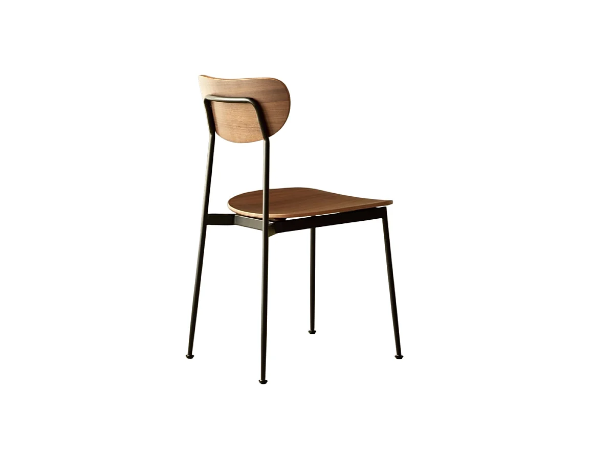 Lilo - Chaise en noyer et métal noir