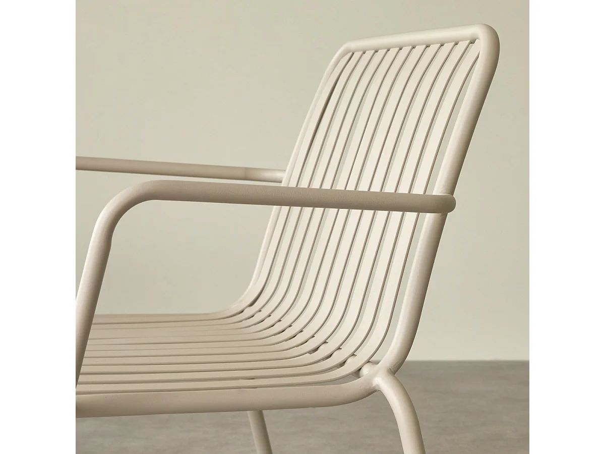 Poltrona bassa da giardino in metallo cream Gaby