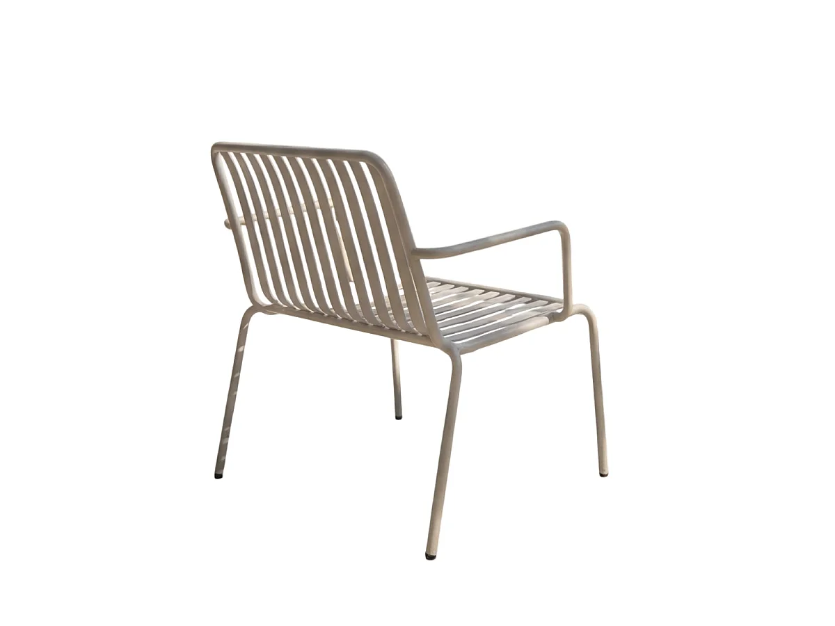 Poltrona bassa da giardino in metallo cream Gaby