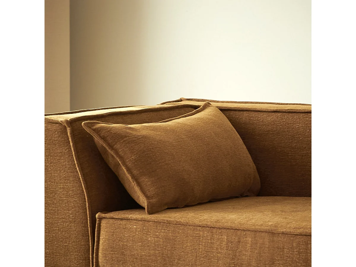 Miu - Méridienne en chêne et tissu ocre