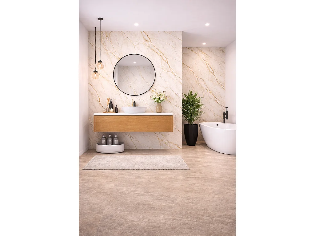 Panneau mural PVC effet marbre 122 x 260 cm - Polyéthylène 3 mm - Protocole Home