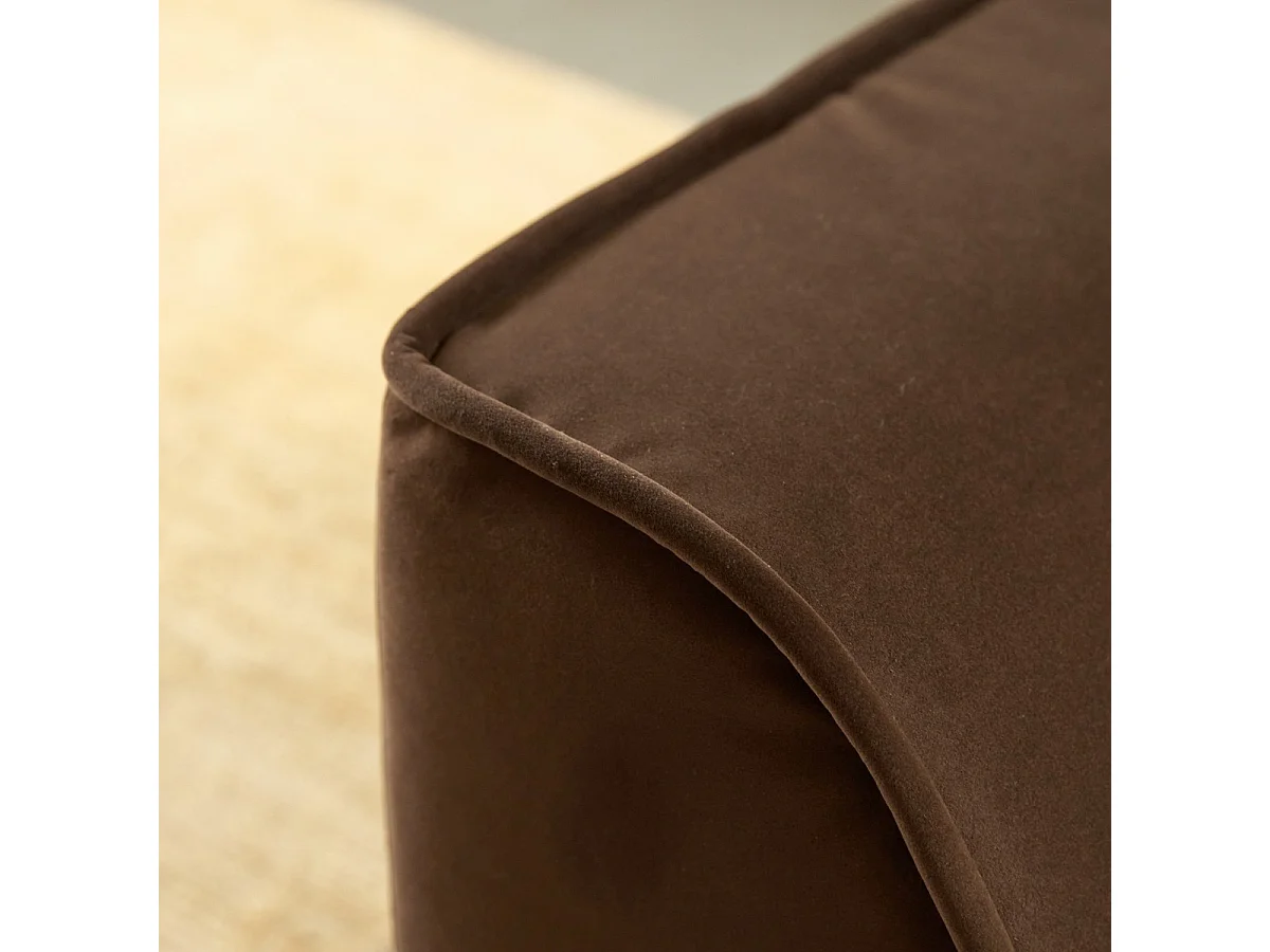 Quinto - Poltrona bassa modulabile in tessuto marrone