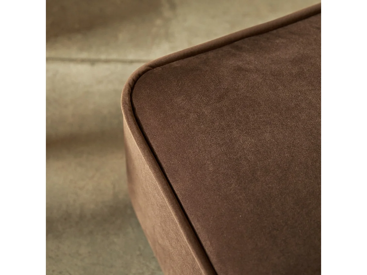 Quinto - Poltrona bassa modulabile in tessuto marrone