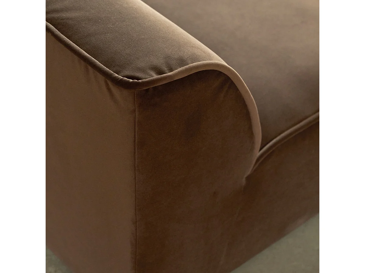 Quinto - Poltrona bassa modulabile in tessuto marrone
