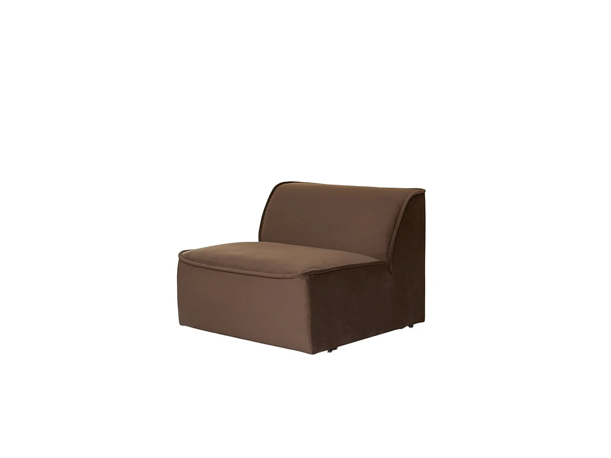 Quinto - Poltrona bassa modulabile in tessuto marrone