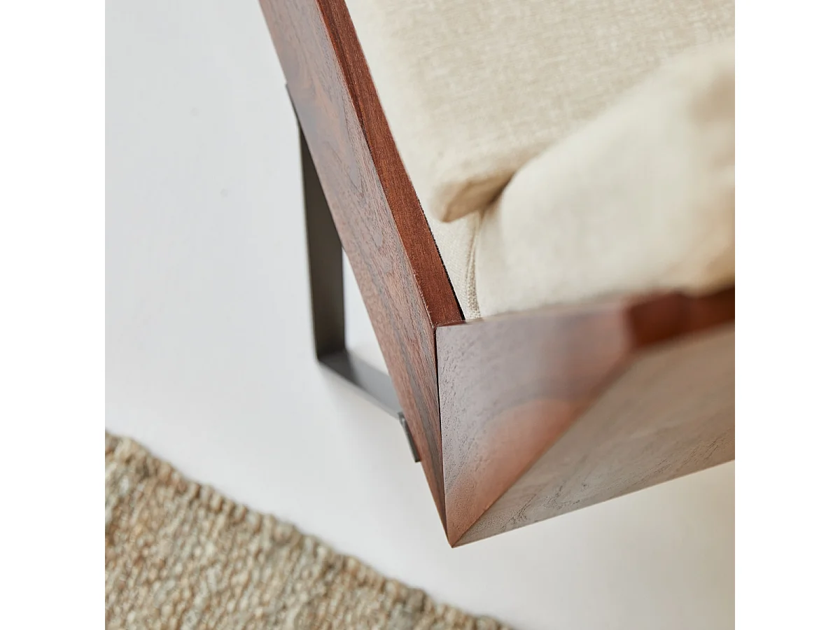 Poltrona in legno di Palissandro Metric, 1 posto