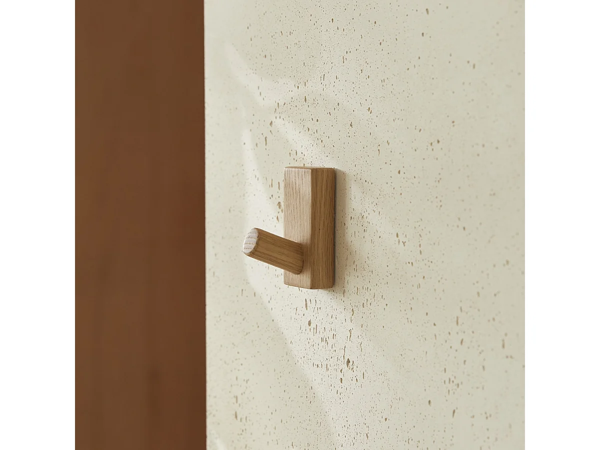 Patère rectangulaire en bois de chêne massif Eda