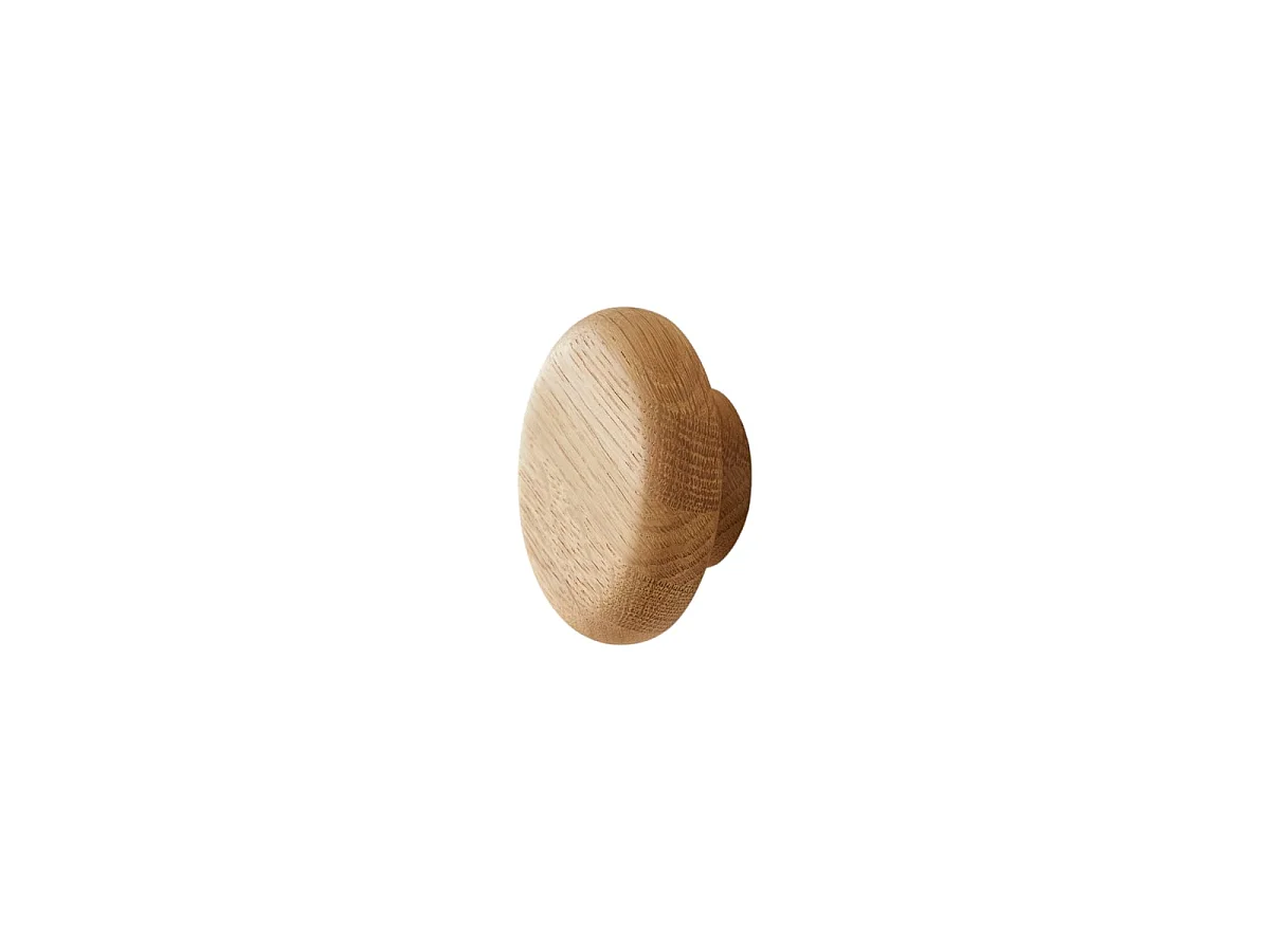 Patère ronde en bois de chêne massif Eda