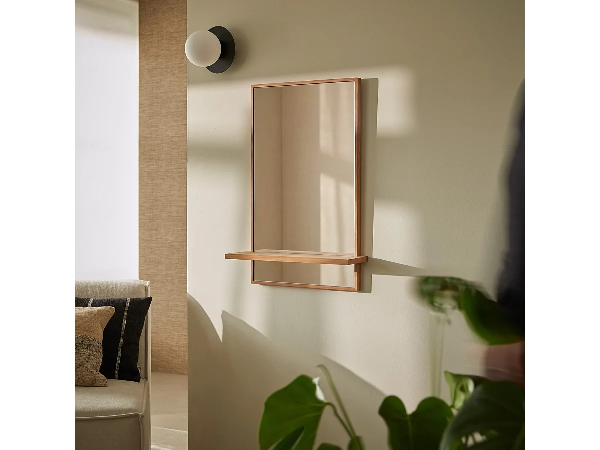 Deko-Spiegel aus massivem Teak 75x45 cm Galyno