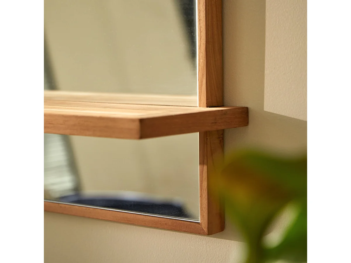 Deko-Spiegel aus massivem Teak 75x45 cm Galyno