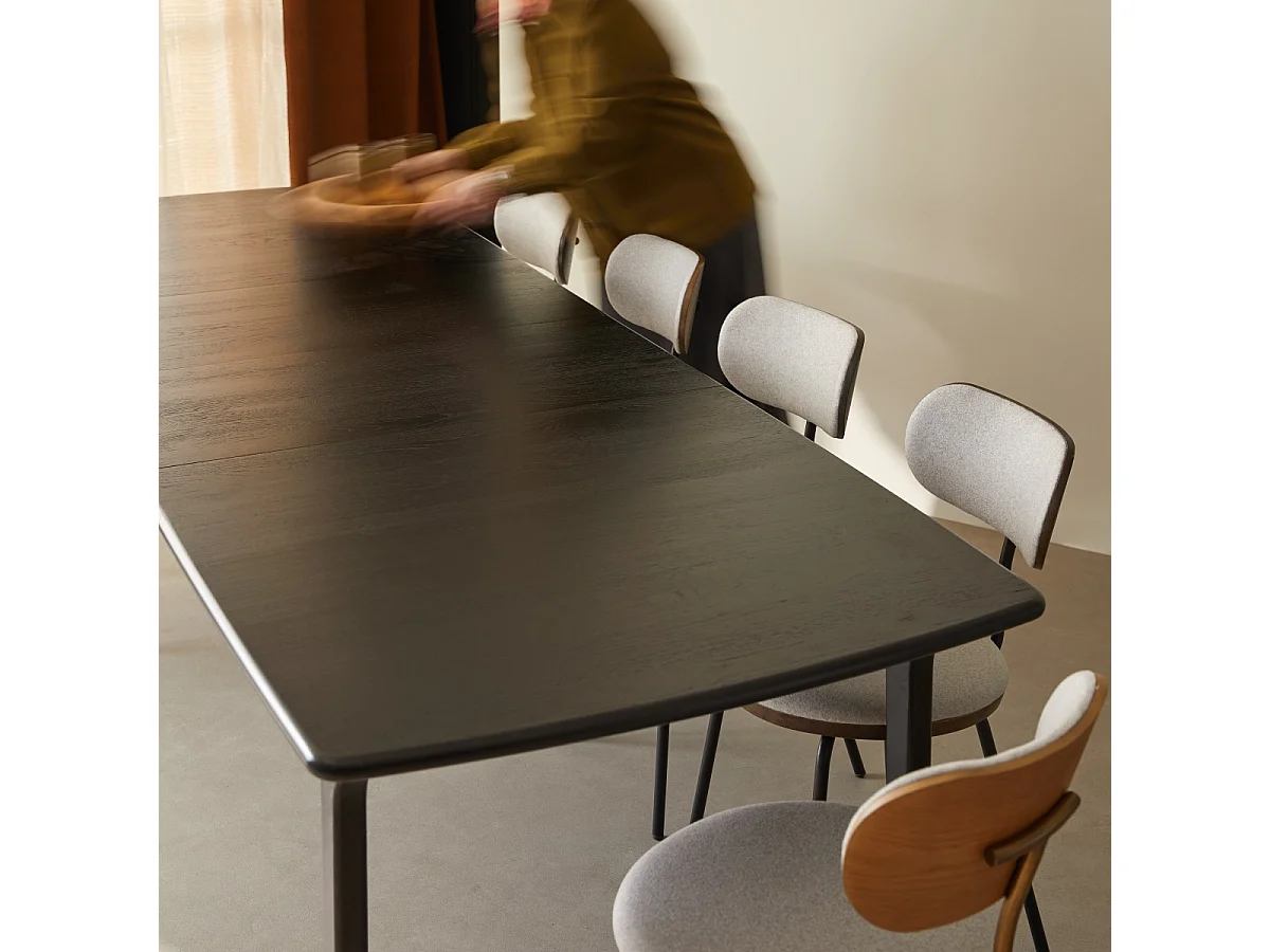 Tavolo allungabile in rovere massello black da 6 a 12 persone Clara