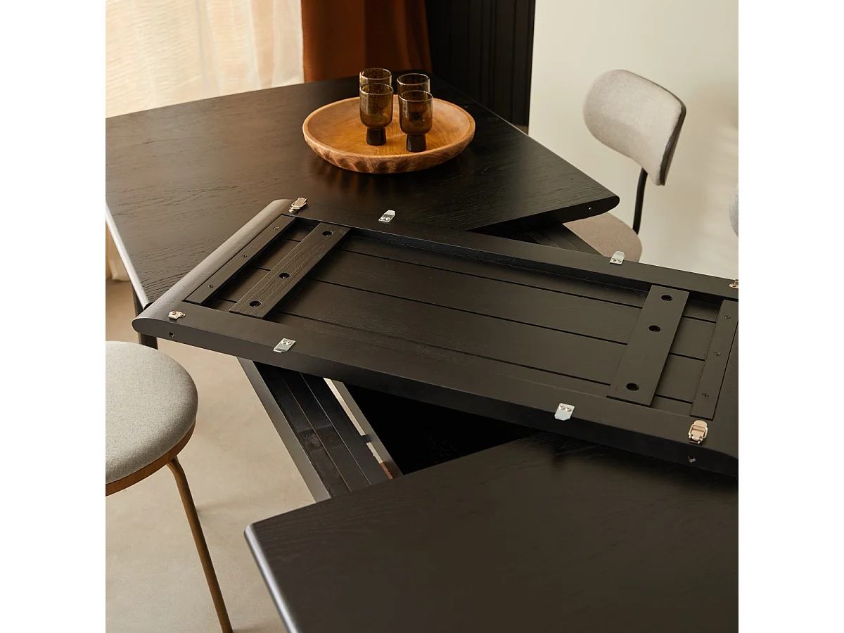 Tavolo allungabile in rovere massello black da 6 a 12 persone Clara