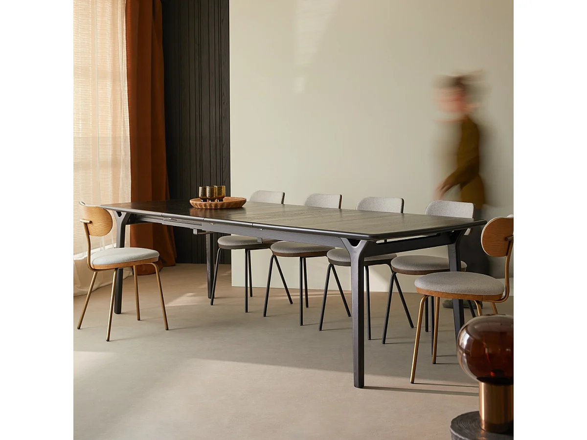 Tavolo allungabile in rovere massello black da 6 a 12 persone Clara