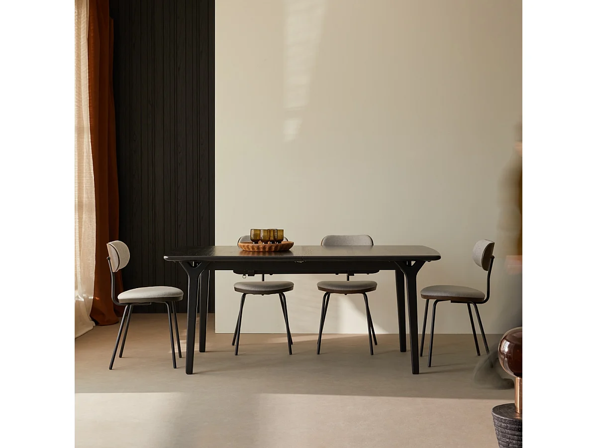 Tavolo allungabile in rovere massello black da 6 a 12 persone Clara