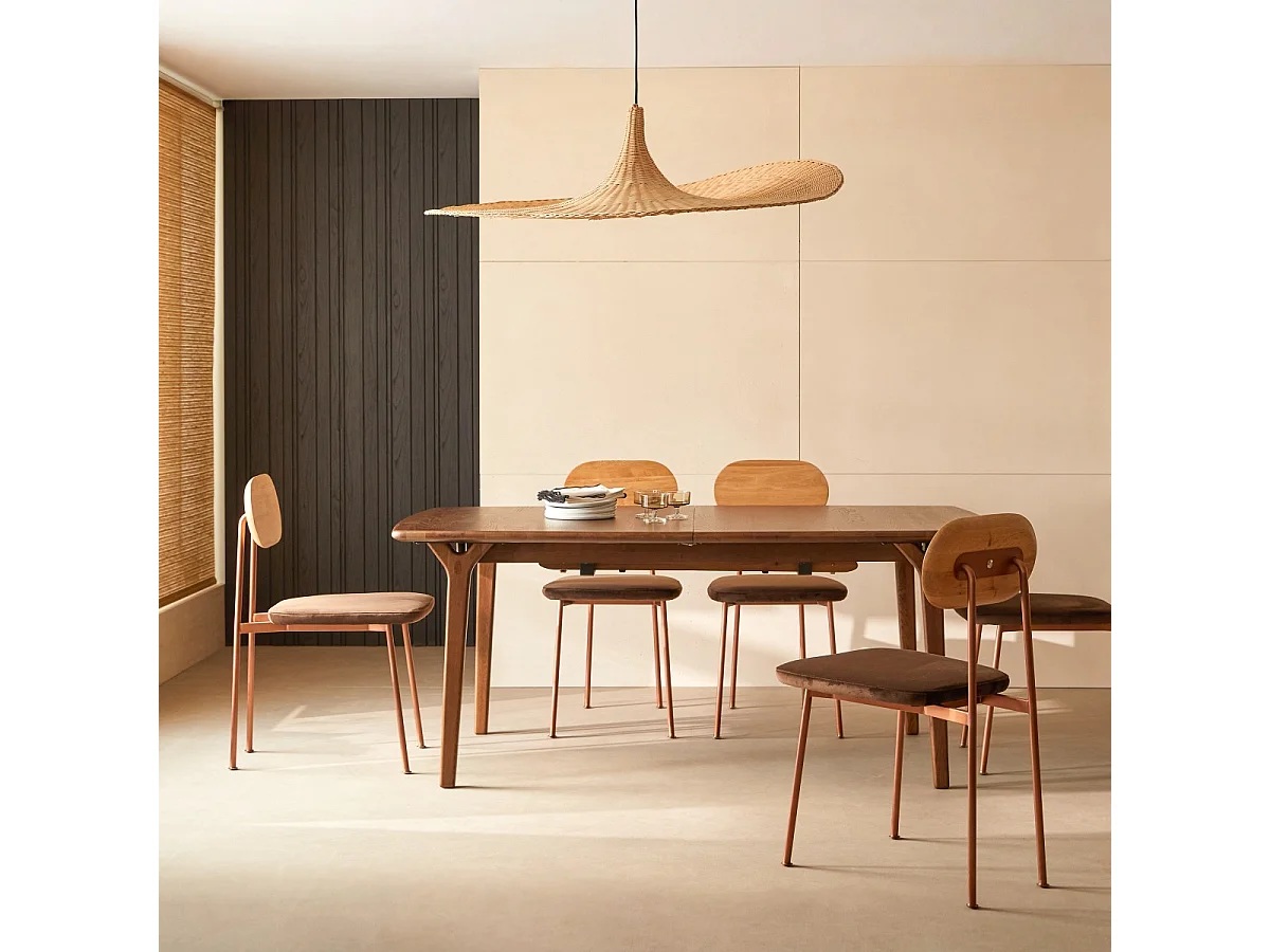 Tavolo allungabile in rovere massello brown 6-12 persone Clara